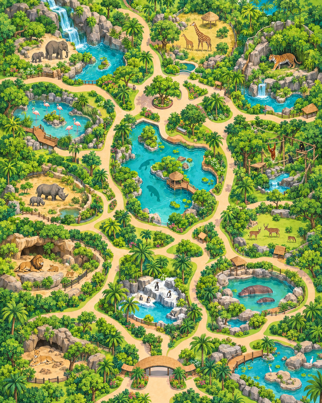 ภาพแผนที่สวนสัตว์ Wild Way สำหรับวางแผนเส้นทางและจุดหมาย