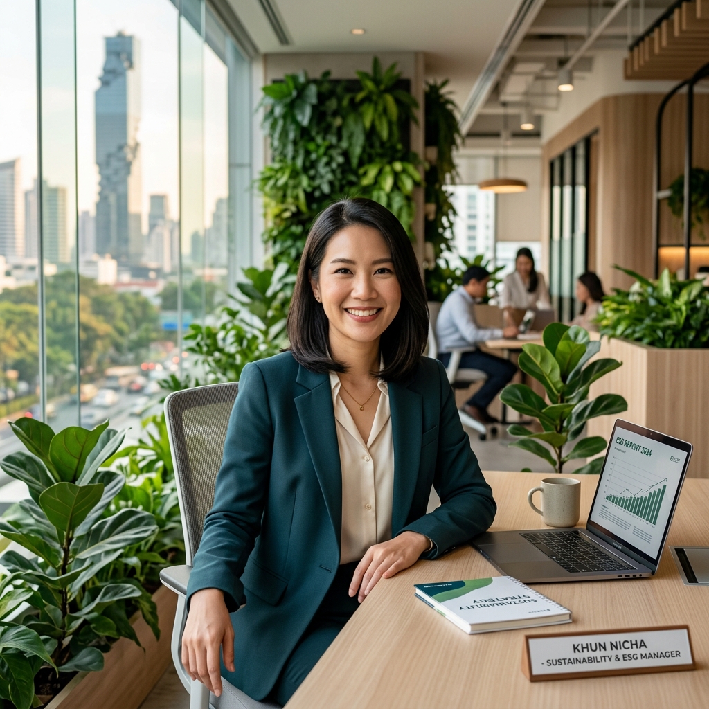 คุณณิชา Sustainability และ ESG Manager ในสำนักงานกรุงเทพมหานคร